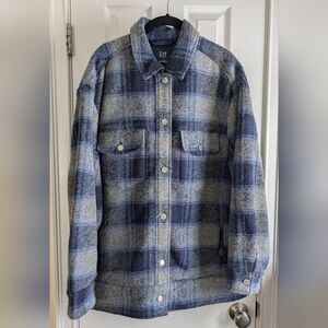 GAP Oversized Plaid Shirt Jacket (Shacket) – Blue/Grey – Size L